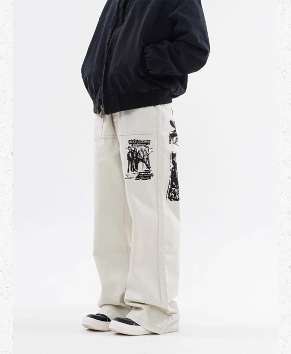 Hip Hop Print Jeans Men's Spring - Image 3