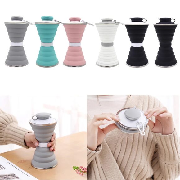 500ML Silicone Water Bottle Cup Foldable Leak Proof Portable Sports Travel Water Bottles For Outdoor Travel Gym Hiking Reuseable Kitchen Gadgets - Image 3