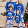 Matching Family Pajamas Sets Christmas PJ's Letter Print Top And Plaid Pants Jammies Sleepwear - Image 4