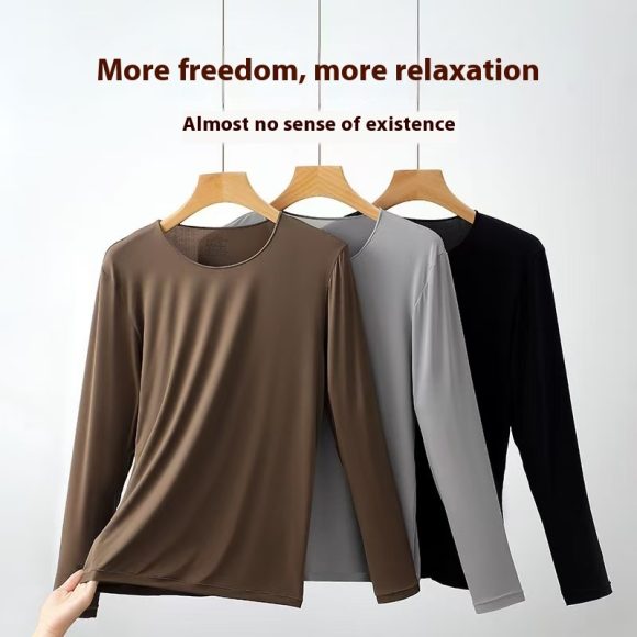 Men's High Elasticity Warm Ultra-thin Autumn Clothing And Pants Set - Image 7