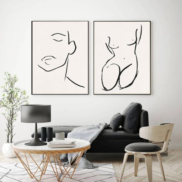 Nordic Oil Painting Poster Abstract Plant Wall Art Paintings - Image 8