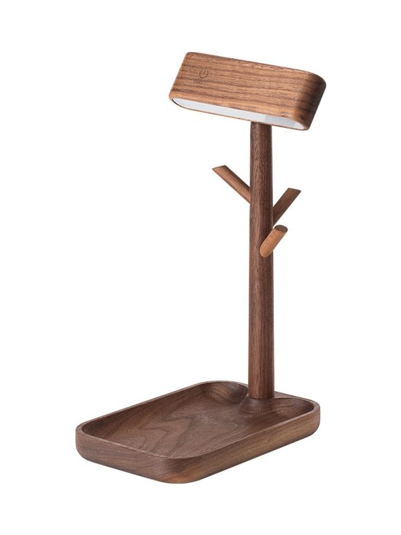 Nordic Black Walnut Solid Wood LED Table Lamp Key Holder Rechargeable Desk - Image 6