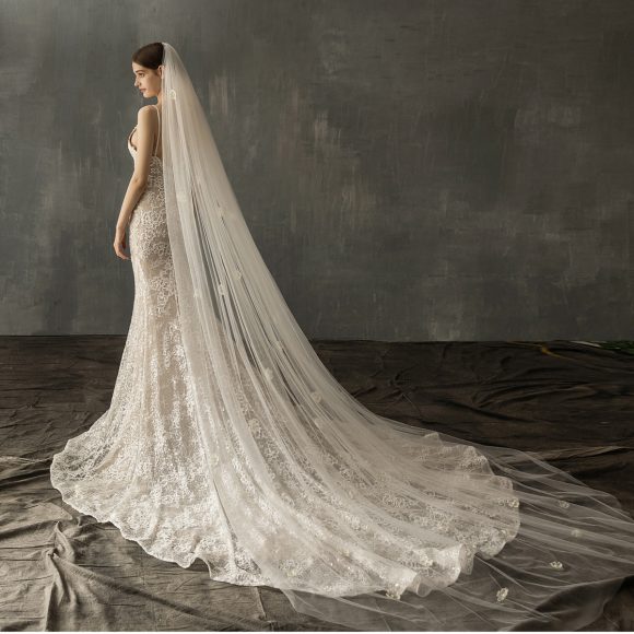 Bridal Church Wedding Pearl Long Tail Tulle - Image 3