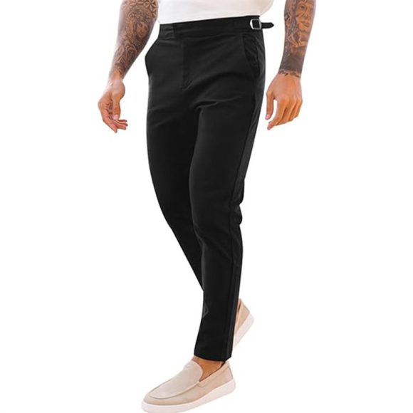 Men's Slim Fit Casual Fashion Street Stretch Twill Mid Waist Pencil Pants - Image 7