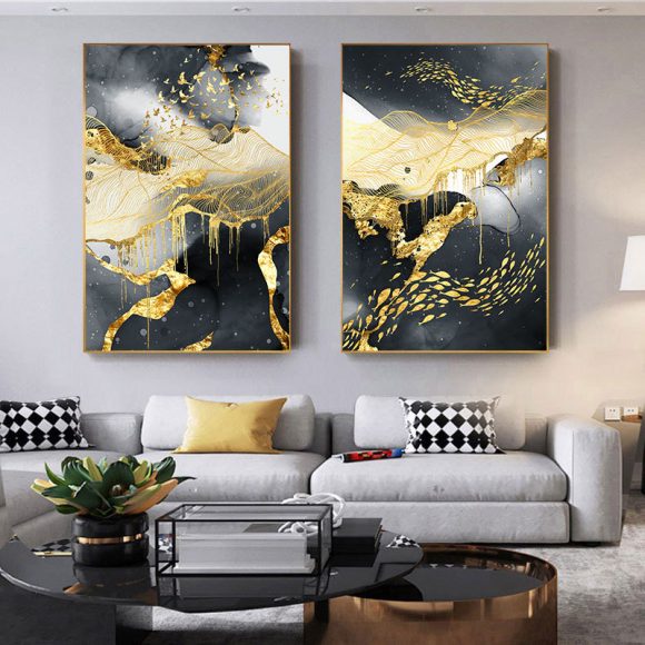 Golden Black And White Wall Art Posters And - Image 2