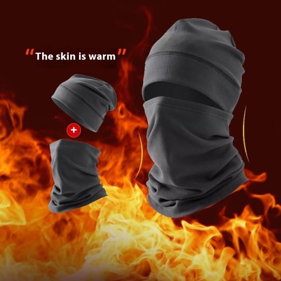 Dralon Hat Men's Winter Wind Mask Hat Neckerchief Cover Two-piece Set Cycling Bag Headgear Ear Protection - Image 5