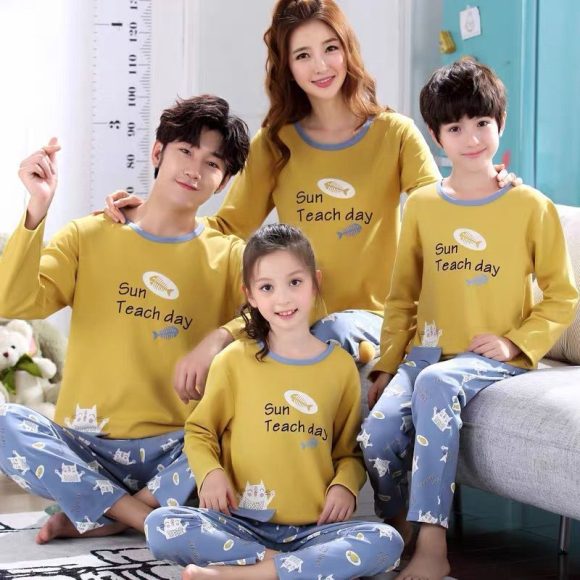 Parent-child Pajamas Cotton Long Sleeve Cartoon Children's Loungewear - Image 2
