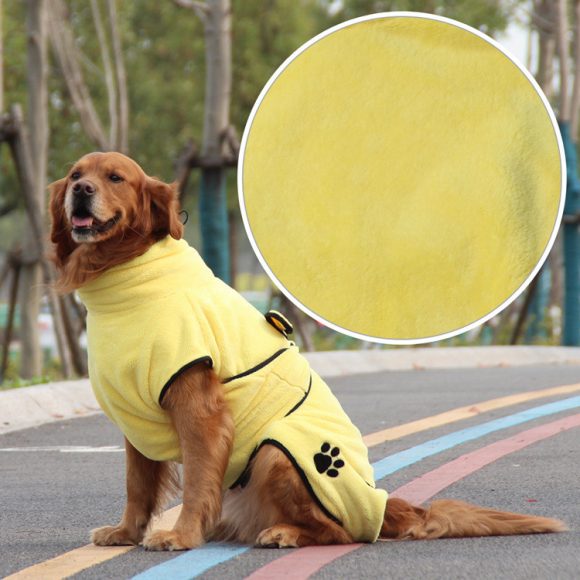 Soft And Absorbent Pet Embroidered Bathrobe Coral Fleece Pajamas - Image 2