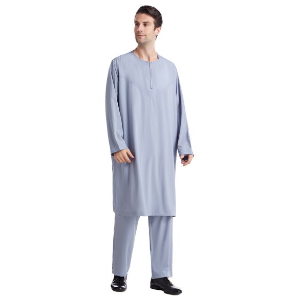 Men's Polyester Embroidered Robe Suit - Image 6
