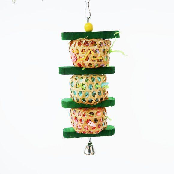 Parrot Supplies Bird Toy Rattan Woven Paper Silk Wood Gnawing Skewers - Image 3