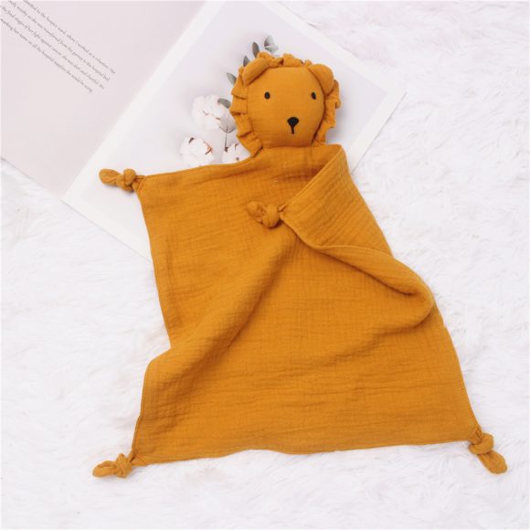 INS Wind Baby Cotton Gauze Comfort Towel Muslin Baby Sleeping Doll Lion Saliva Towel - Image 5