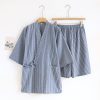 Washed Cotton Thin Striped Pajamas - Image 10