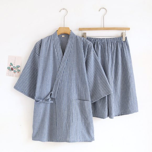 Washed Cotton Thin Striped Pajamas - Image 10