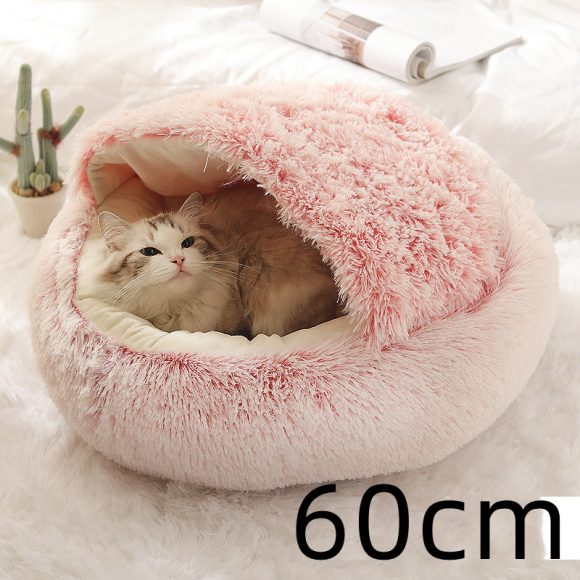 2 In 1 Dog And Cat Bed Pet Winter Bed Round Plush Warm Bed House Soft Long Plush Pets Bed Pet Products - Image 2