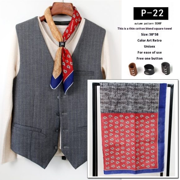 All-matching Men's Scarf Thin Youth Silk Scarf - Image 6