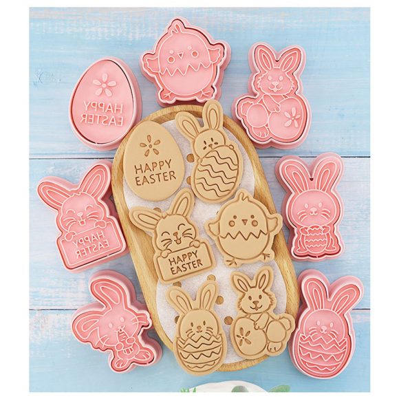 Easter Cookie Mold Cartoon Bunny Easter Egg Cookie Press - Image 8