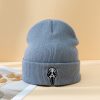 Halloween Dark Embroidered Ghost Face Skeleton Head Fashion Autumn And Winter Warm Fashion Men's And Women's Knitted Hat - Image 6
