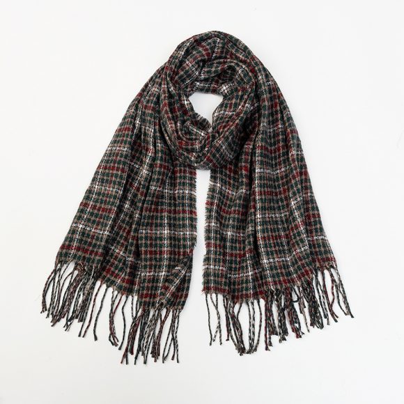 Men's And Women's Cashmere Plaid Tassel Scarf - Image 2
