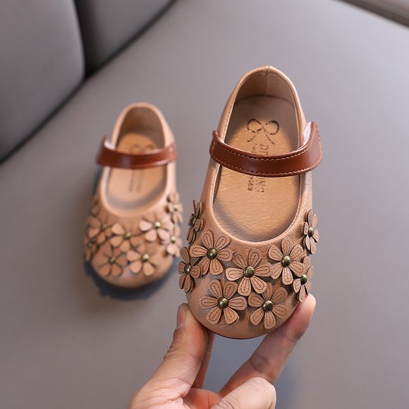Girls' Small Leather Shoes, Female Babies, Flower Single Shoes, Soft Soles, Little Girls - Image 2