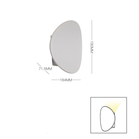 Wall Lamp LED Simple Round White Balcony Background Wall Lamp Bedroom Wall Lamp Decoration - Image 2