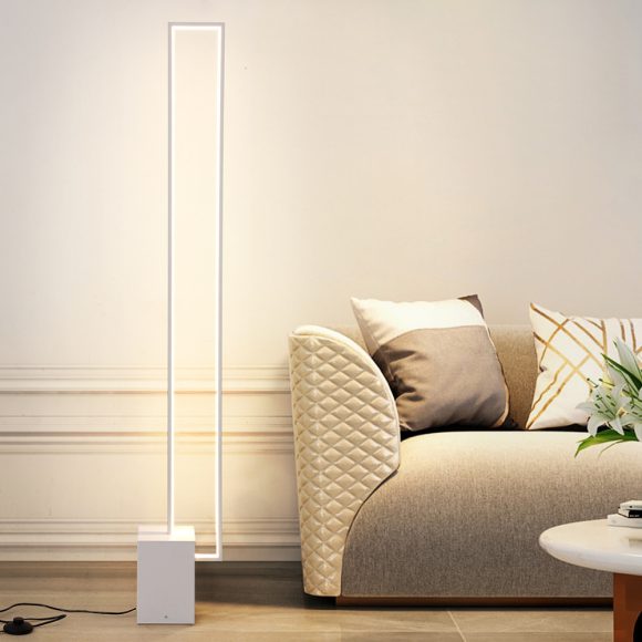 Minimalist Sand Black Floor Lamp Quadriboid Base Square Light Body - Image 6