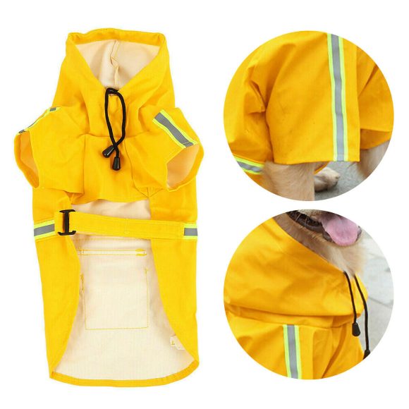 Dog Raincoat,Waterproof Dog Rain Jacket With Safety Reflective Stripe,Hooded Slicker Dachshund Doggy Dog Poncho With Leash For Dogs And Puppies - Image 8