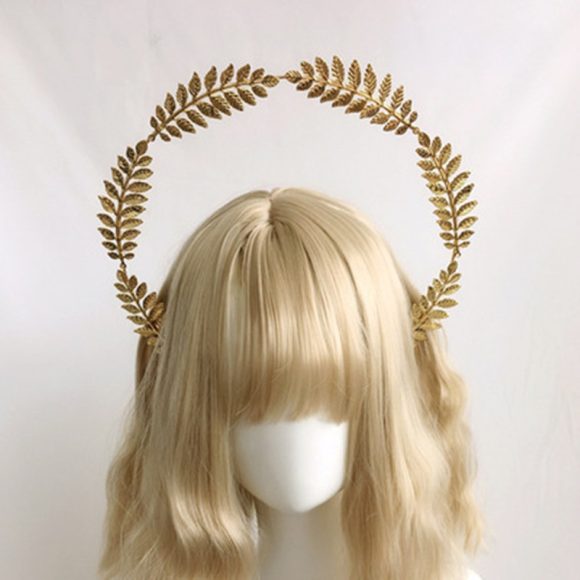 Wheat Ear Cross Feather Church Pope Golden Hair Ornament - Image 6