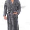 Warm Men's Plus Size Thick Hooded Long Sleeve Nightgown - Image 4