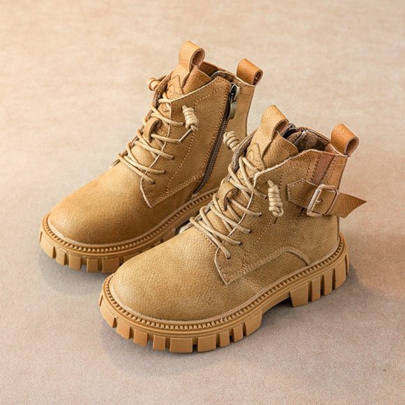Boy Martin Boots Children Plus Fleece Shortautumn And Winter - Image 4
