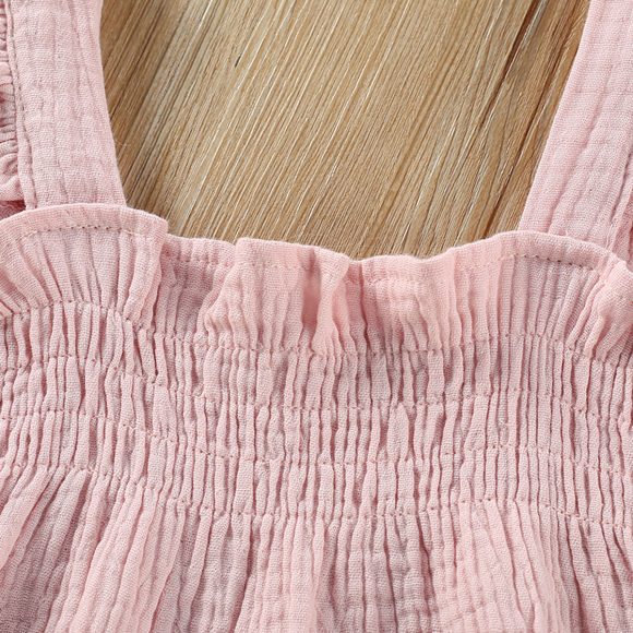 Girls' Solid Color Sling Top Hot Pants Suit - Image 7