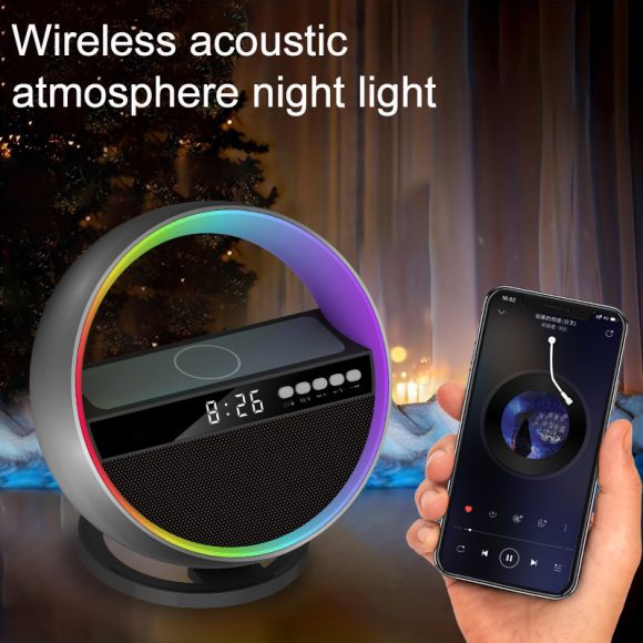2024 New Multifunction RGB Night Light Wireless Charger Bluetooth-compatible Speaker Large G Ambience Light Home Decor - Image 4