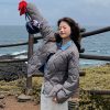 Korean Style Down Cotton Jacket Women's Short Light Round Neck - Image 2