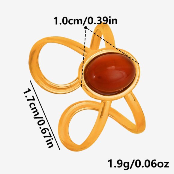 European And American INS Natural Stone Ring - Image 2