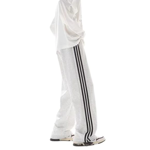 Side Striped Contrast Color Sports Casual Pants Men's Drawstring Elastic Waist - Image 7