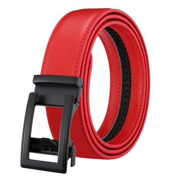 Men's Leather Belt Automatic Buckle Two-layer Cowhide Hollow - Image 10