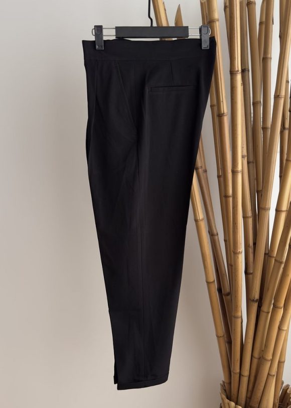 Italian Neapolitan Business Casual High Waist Paris Button Straight Leg Trousers
