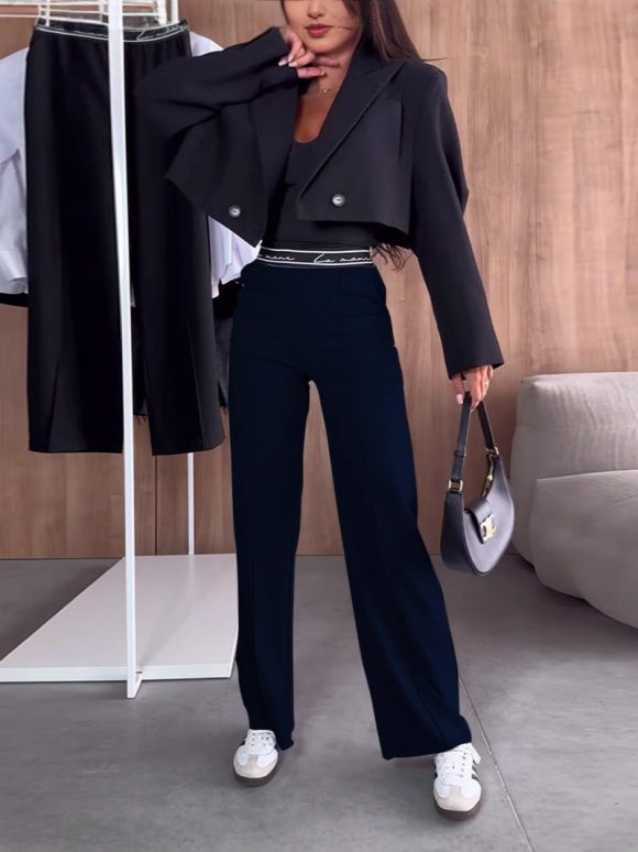 Women's Draping Effect Casual Trousers - Image 5