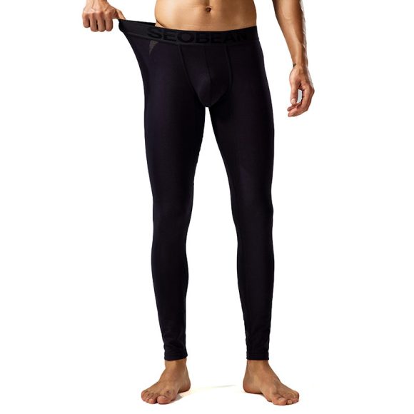 Seobean New Classic Long Johns Men's Fashion Simple Warm Within Long Pajama Pants - Image 2