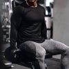 Back Vertical Letter Sports T-shirt Fitness Long Sleeve - Image 2