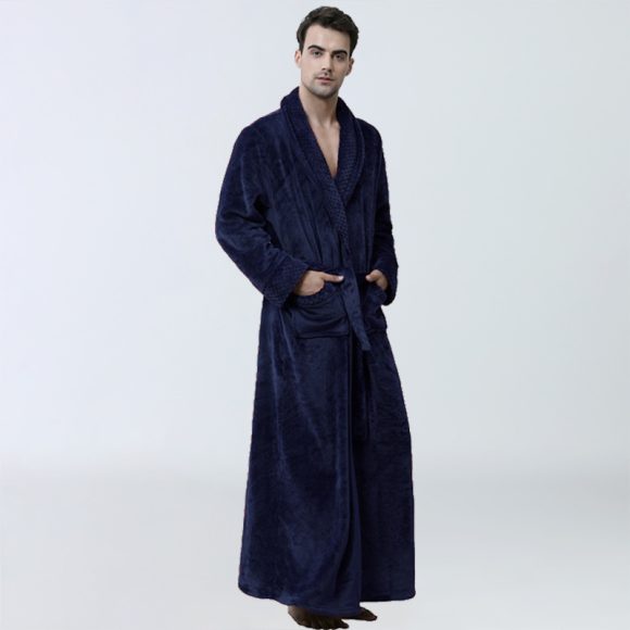 Men's Winter Coral Fleece Nightgown Homewear Thickened Pajamas - Image 5