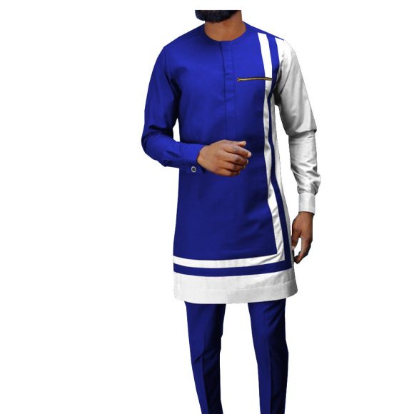 African Ethnic Printing Batik Cotton Men's Casual Suit - Image 8