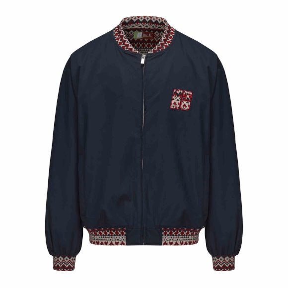 Ethnic Jacquard Stitching Thick Quilted Couple Baseball Uniform Jacket - Image 6