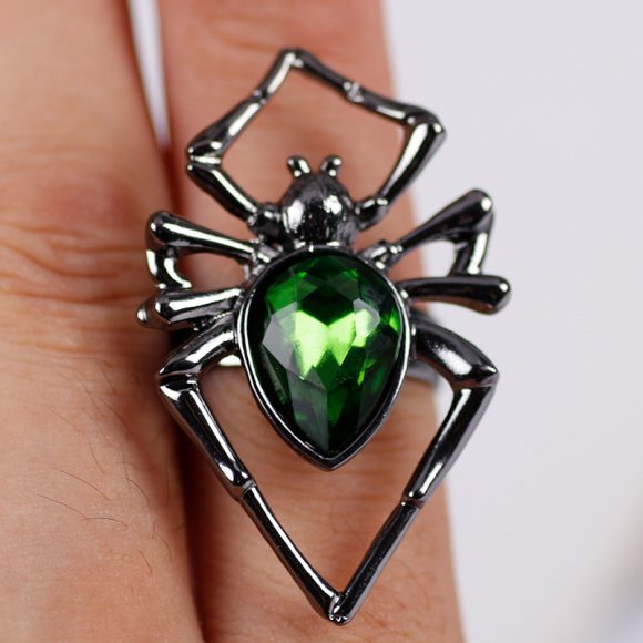 Retro Fashion Animal Ring Creative Black Spider Inlaid Rhinestone - Image 4