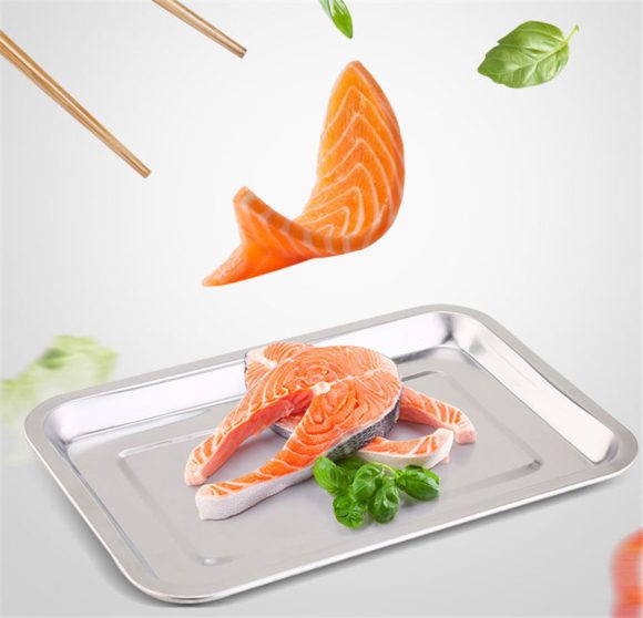 Stainless Steel Storage Trays Square Plate Thickening Pans Rectangular Tray Barbecue Deep Rice Dishes Bbq Kitchen Accessories - Image 4