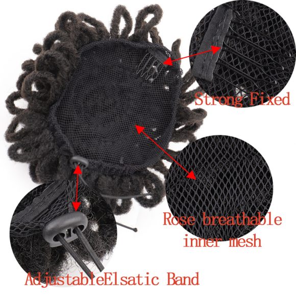 African Wig Bun Hair Bag Drawstring Dreadlocks Afro Hair Bag - Image 8