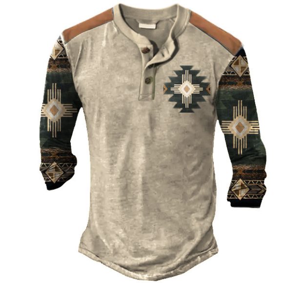 Men's Henley Shirt T-shirt Solid - Image 7