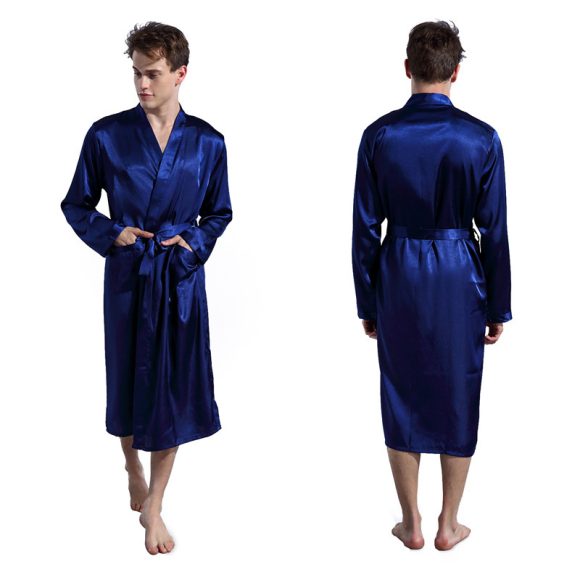 Men's Fashion Solid Color Robe Thin - Image 9
