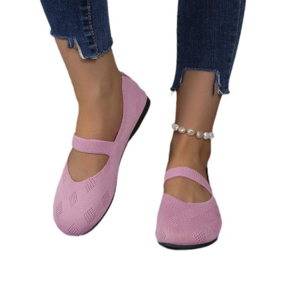 Doug Shoes Round Head Comfortable Flat Flying Woven Pumps - Image 3