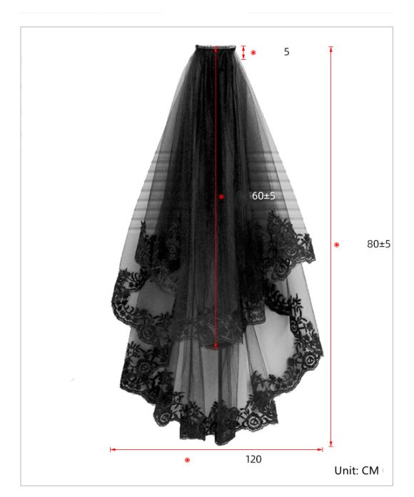 Black Veil Short Lace Headdress Spiritual Love Wedding Clothes Party Photo Veil Veil - Image 7