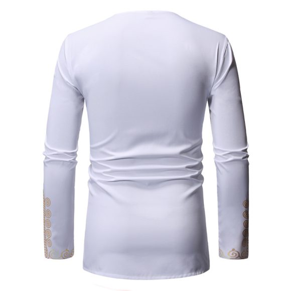 Men's Casual Long-sleeved Polyester Shirt Bronzing - Image 5